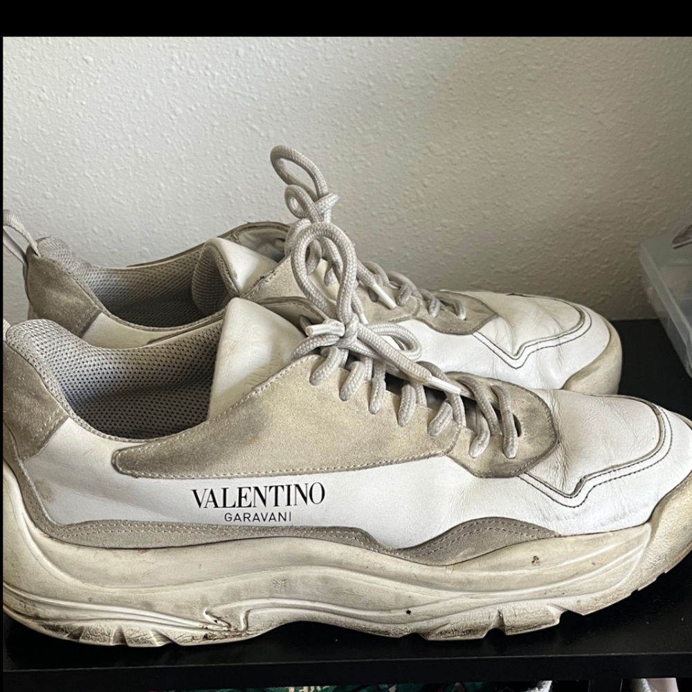 Valentino Garavani Men's Cream and White Sneakers
